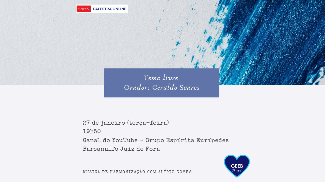 Tema: 165 anos do livro dos Médiuns, com Geraldo Soares