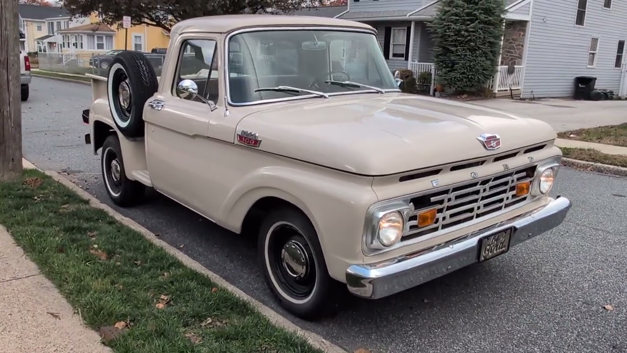 1964 Ford F100 half ton dual spare step side walk around engine bay also