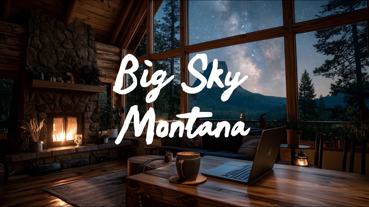 [Lofi] Cozy Cabin Ambience in Montana 🏔️ Deep Focus & Study Music (58m)