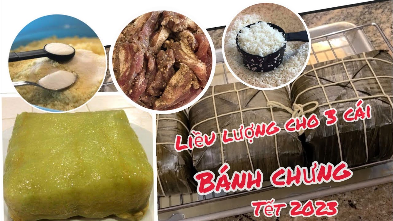 Nguyên liệu gói 3 cái bánh chưng luộc nồi Instant Pot