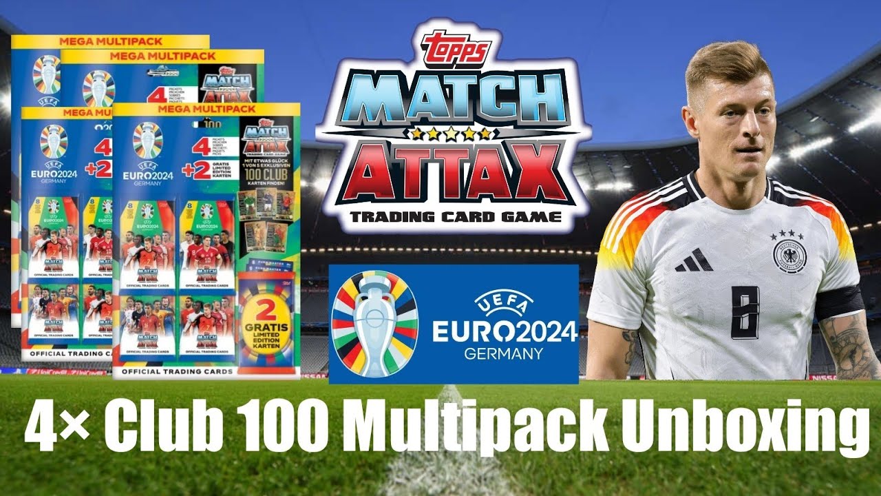 Club 100 gezogen!😱|Topps Uefa Euro 2024 Match Attax 4x Club 100 Mega Multipack Unboxing!🥰