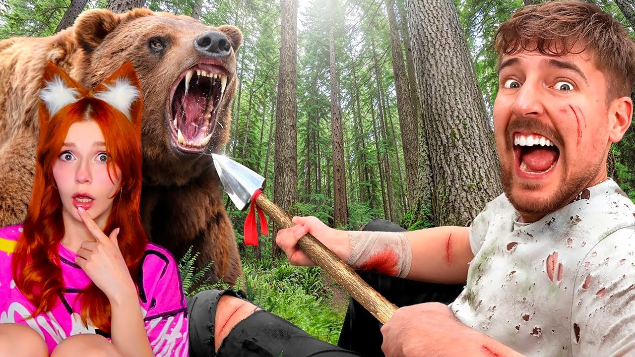 $10,000 За Каждый День Пережитый в Глуши MrBeast МистерБист Реакция