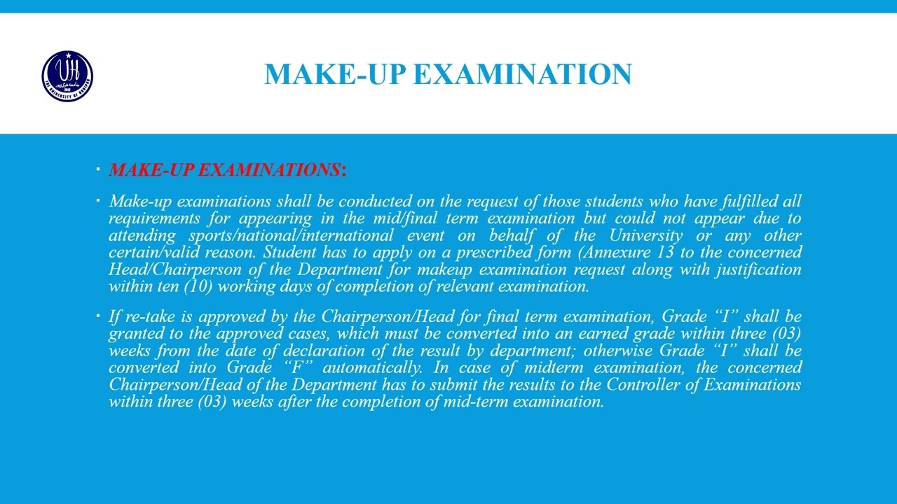 MakeUpExam#SemesterRules#theUniversityOfHaripur#ExcellenceEducation