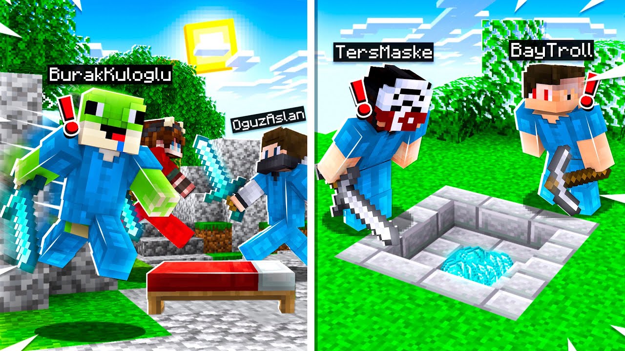 EKİPLE YATAK SAVAŞI! ft.OğuzAslan.TersMaske.BayTroll - Minecraft Bed Wars