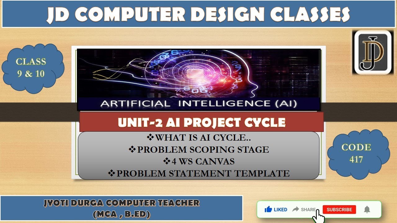 UNIT-2 AI PROJECT CYCLE & ITS SAGES||PROBLEM SCOPING|| 4WS CANVAS|| ARTIFICIAL INTELLIGENCE|| CLASSX