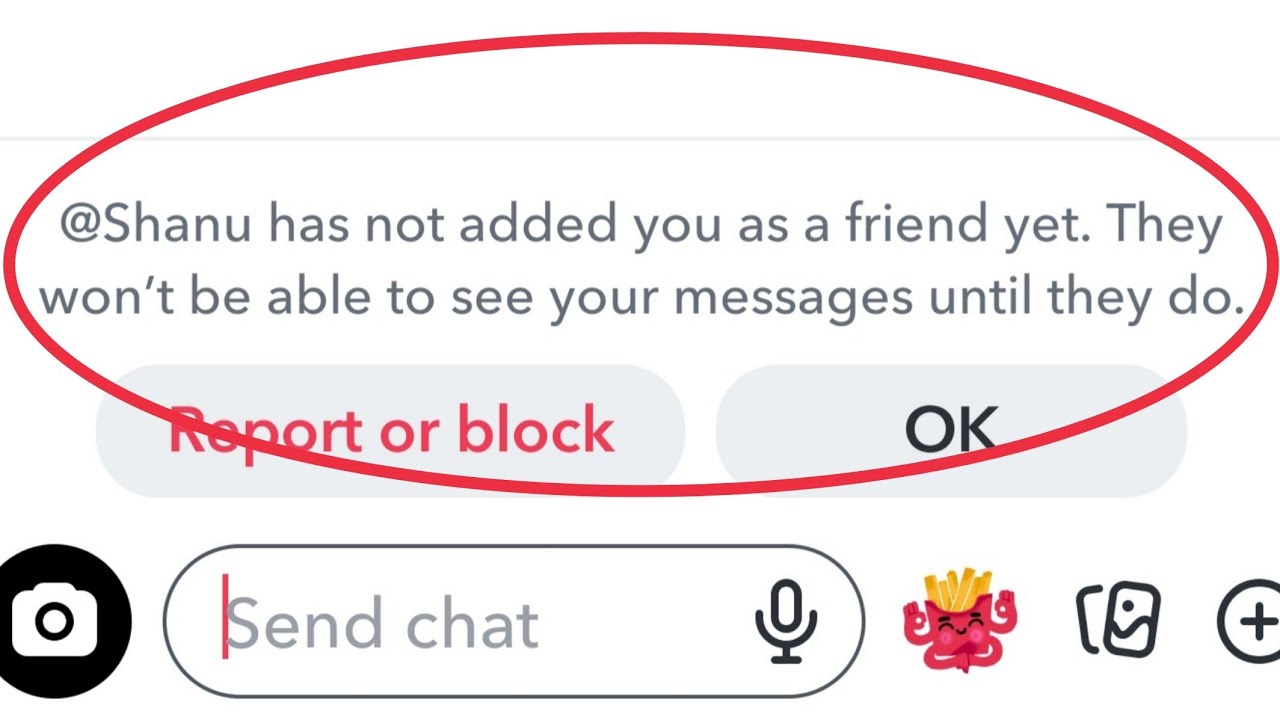 Snapchat | Has not added you as a friend yet. They won't be able to see your message until they do.