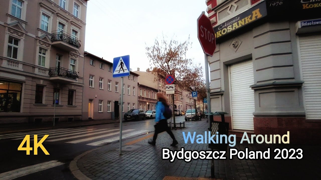 Afternoon Walk After Rain on Bydgoszcz Poland 2023 [ 4K Walking Tour]