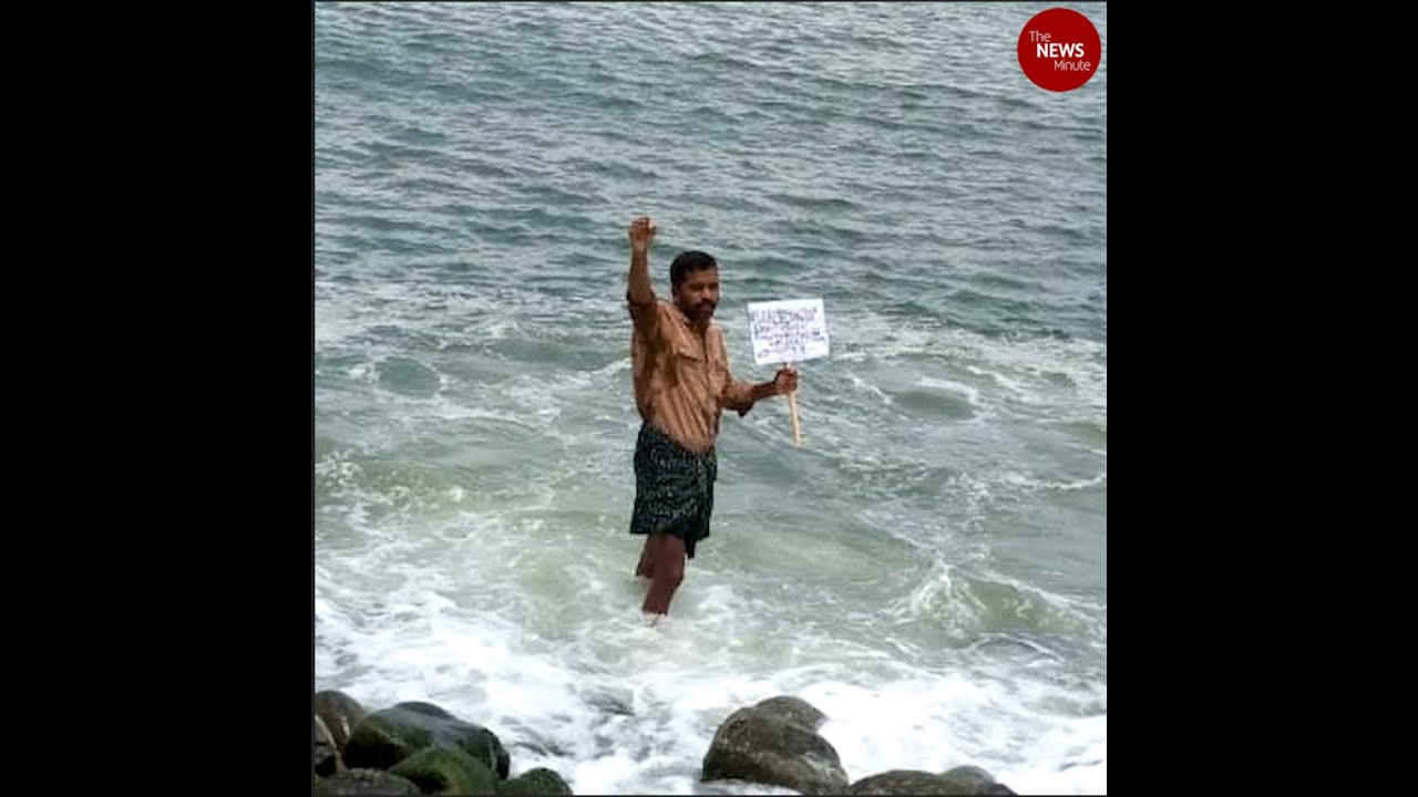 300 days of protest: Residents of coastal Chellanam stand in sea to demand seawall