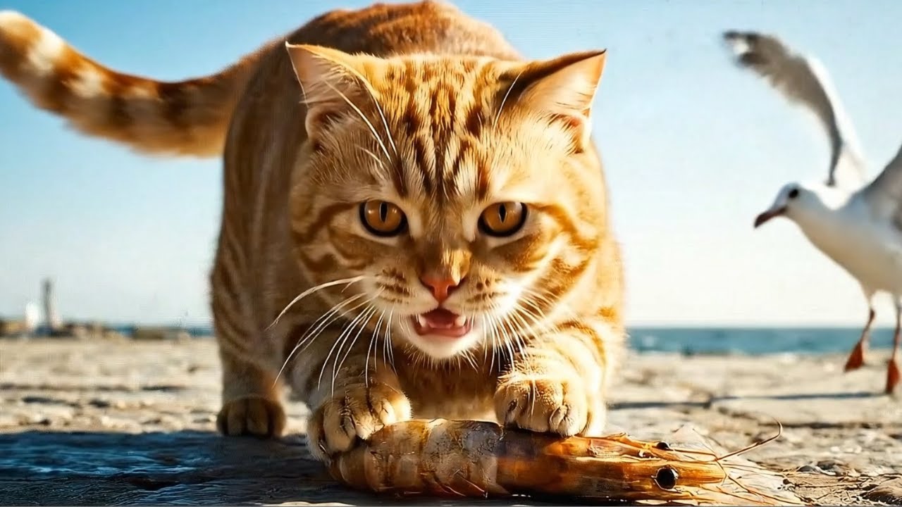 Mama Cat Hikari Finds a Giant Shrimp, Cooks a Feast for Her Kittens | Cat Family Story