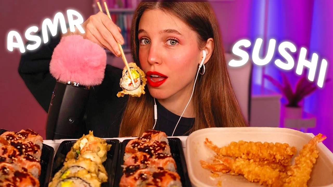 ASMR COMIENDO SUSHI CONTIGO 🍣 Sonidos crujientes y relajantes para dormir ✨ (Mouth Sounds)