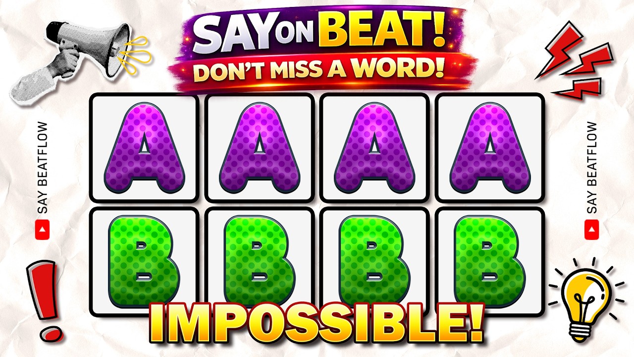 Say the Word on Beat Challenge 😱| Level 1–5 | Easy ABC Challenge