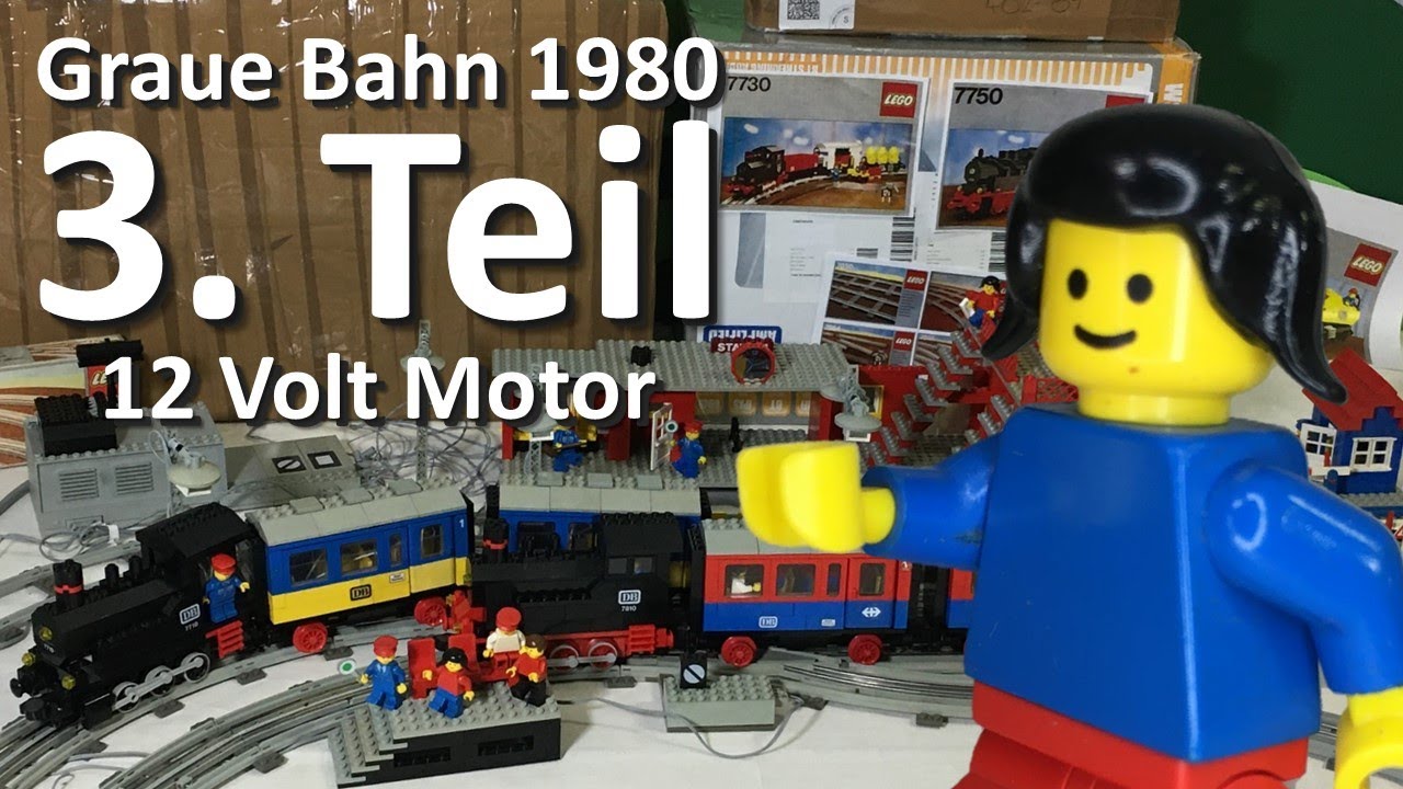 LEGO® 12 Volt Motor und Schiebelok 7810 mit Waggon 7818 von 1980 als 3. Teil