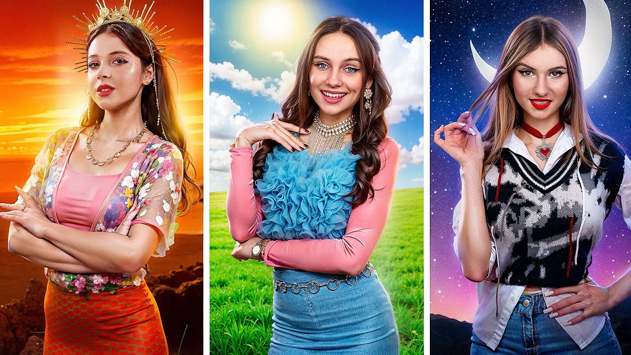 Morning Girl VS Day Girl VS Night Girl ||  Sisters on Holidays