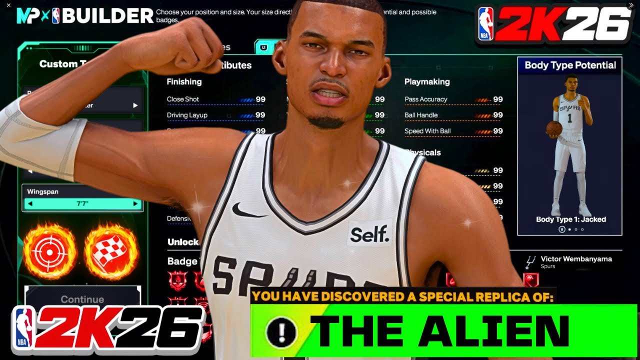 THIS 7'4 93 BLOCK + 90 3PT + 90 DUNK CENTER CAN DO EVERYTHING! THE BEST CENTER BUILD IN NBA 2K26