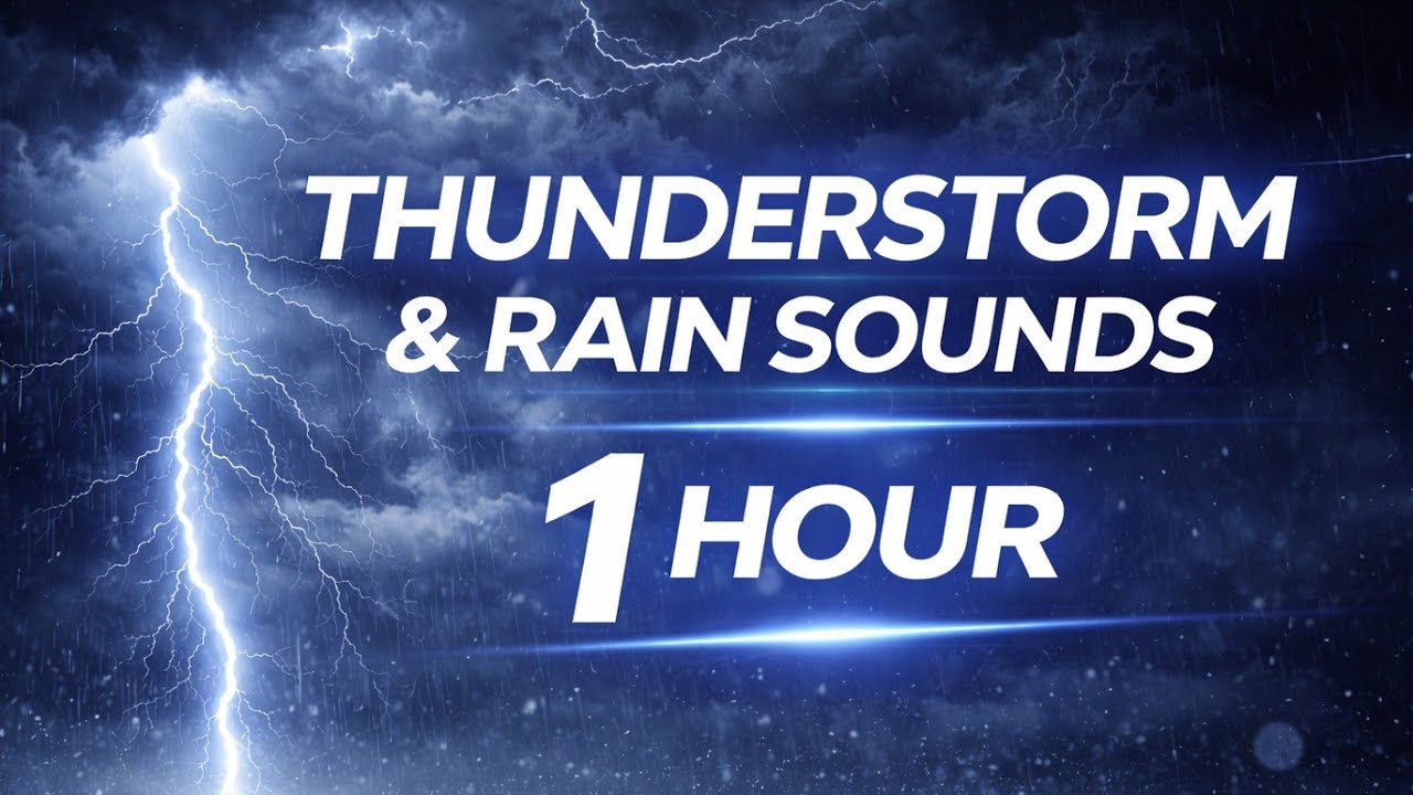 Thunderstorm & Rain Sounds • Sleep & Power Nap • 1 Hour Black Screen
