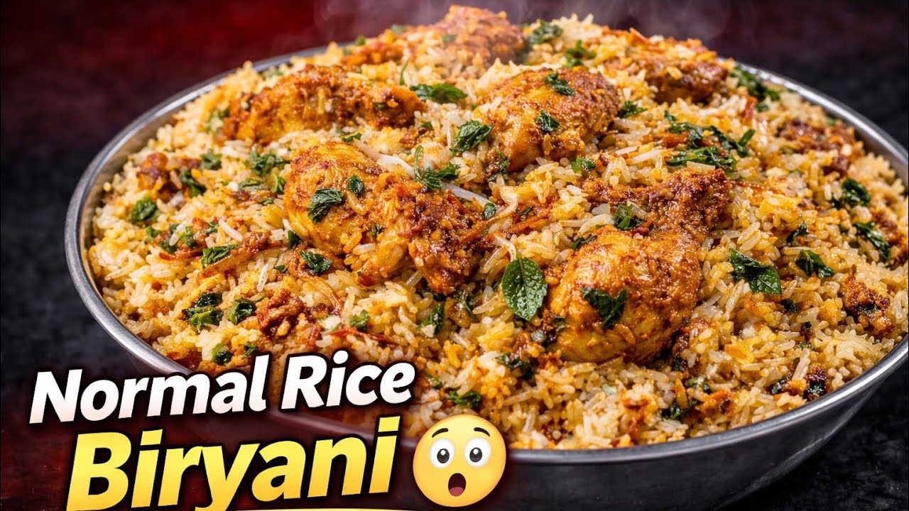 Normal Rice tho Chicken Biryani😍🍗 | Easy & Juicy Recipe 😋🍛