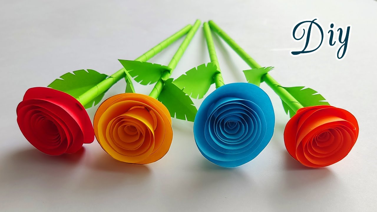 Easy and Beautiful Paper Rose Making Idea 💐| DIY Origami Rose