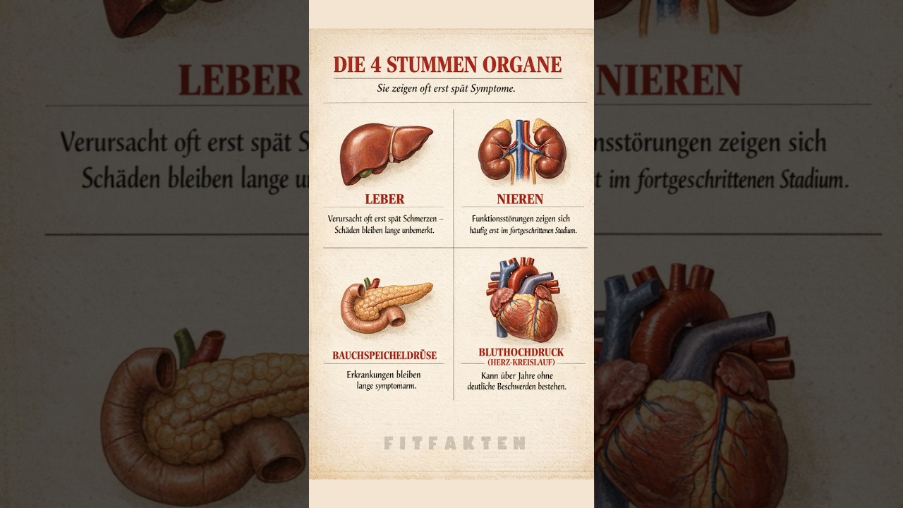 Die 4 &bdquo;stummen&ldquo; Organe &ndash; Warum du Warnzeichen nicht &uuml;bersehen solltest ⚠️🫀 #FitFakten