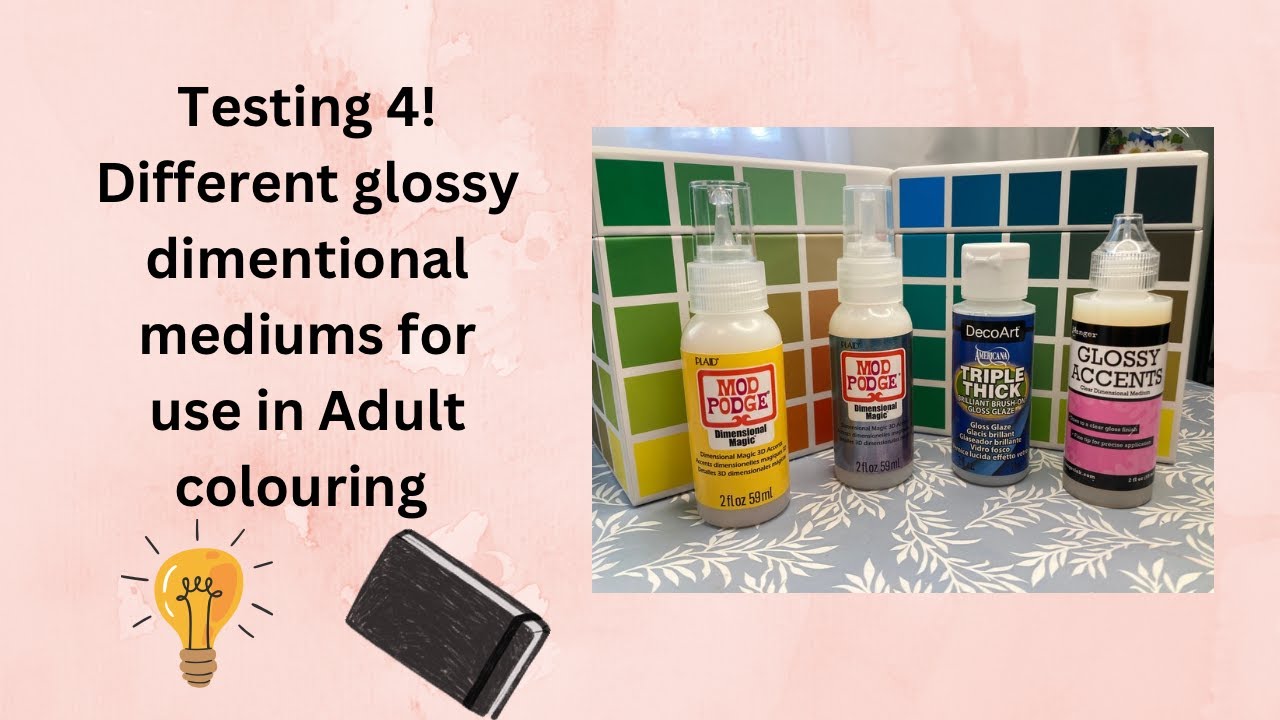 Testing time! Glossy 3 Dimensional medium comparison for Adult coloring