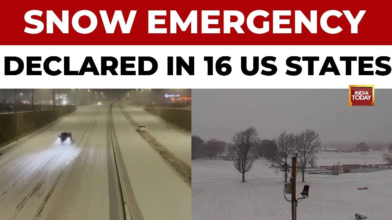 Monster Winter Storm Hits 16 US States; Flights Cancelled, Power Outages & Emergency Declared