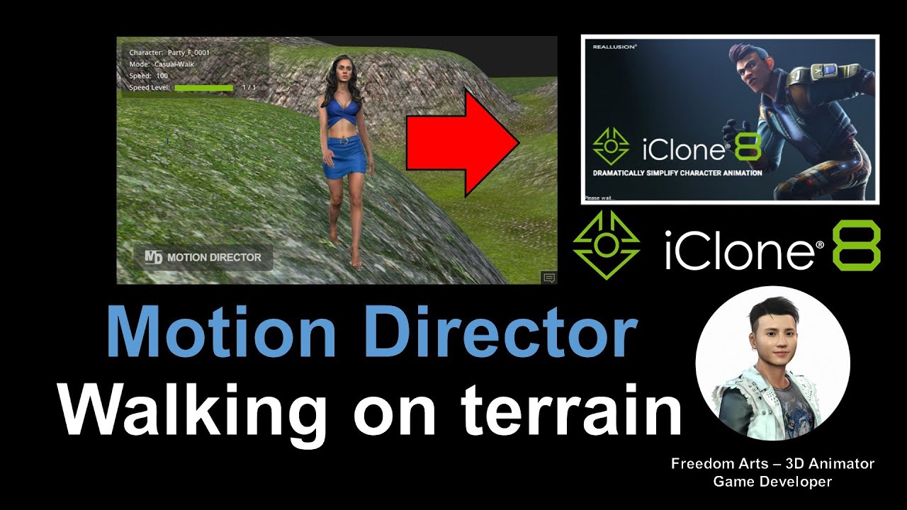 Walking on Terrain - Motion Director iClone 8 Tutorial