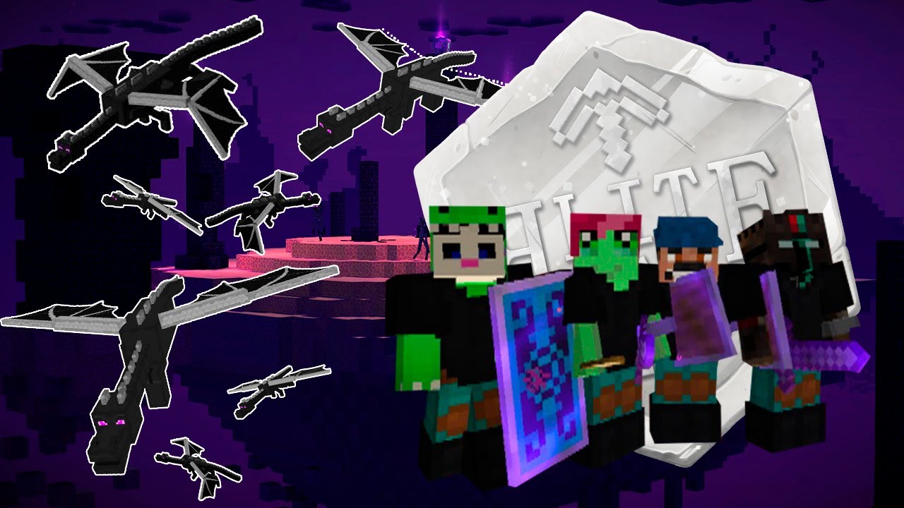 40 jugadores vs 20 dragones en Minecraft | EliteCraft 2