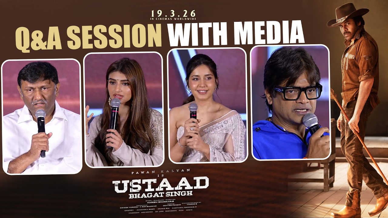 Pawan Kalyan & Cast Full Q&A | Ustaad Bhagat Singh Press Meet | Rashi Khanna | Sreeleela | PEMSTV