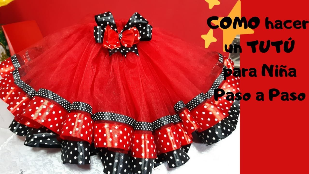 Como hacer un TUTU de Minnie Mouse  para niña |Paso a Paso