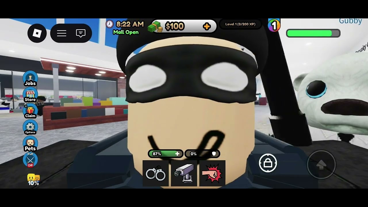 Mall security simulator ad, Play now on Roblox