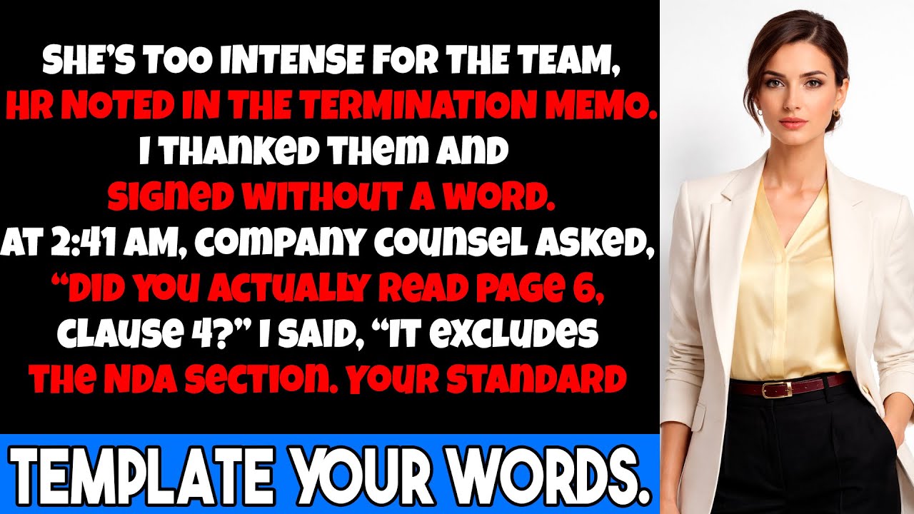 She Signed the Termination Memo Quietly — Then Clause 4 Turned the Whole Company Silent