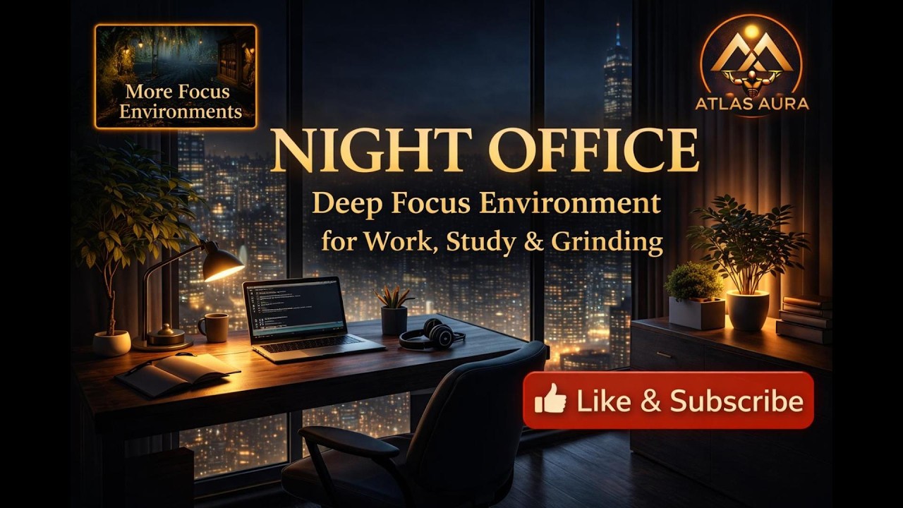 Deep Focus – Night Office | Productivity Environment for Work, Study & Gaming (MMOs) – Atlas Aura