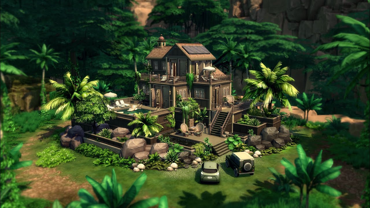 Jungle Retreat 🦜// The Sims 4: Speed Build (With CC)