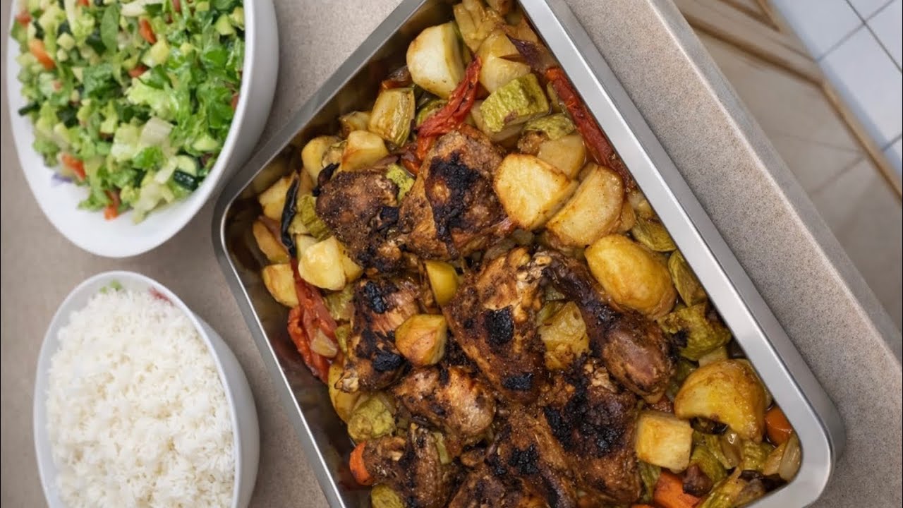 Easiest Chicken & Vegetables (Roasted) Recipe | Amharic 🇪🇹  Music: Chill vibes by VN