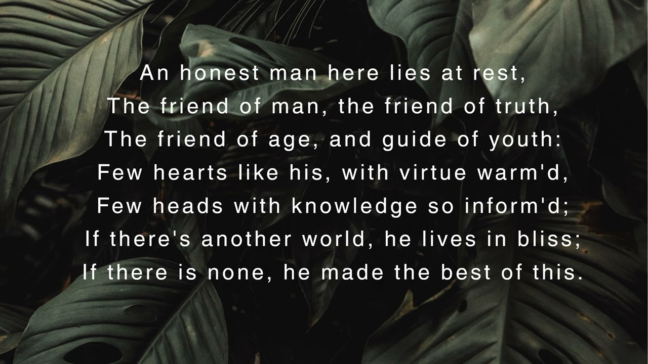 Epitaph on a Friend by Robert Burns