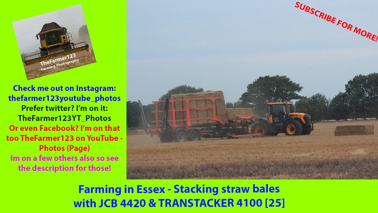 Farming in Essex - Stacking straw bales with JCB 4420 & TRANSTACKER 4100 [25]