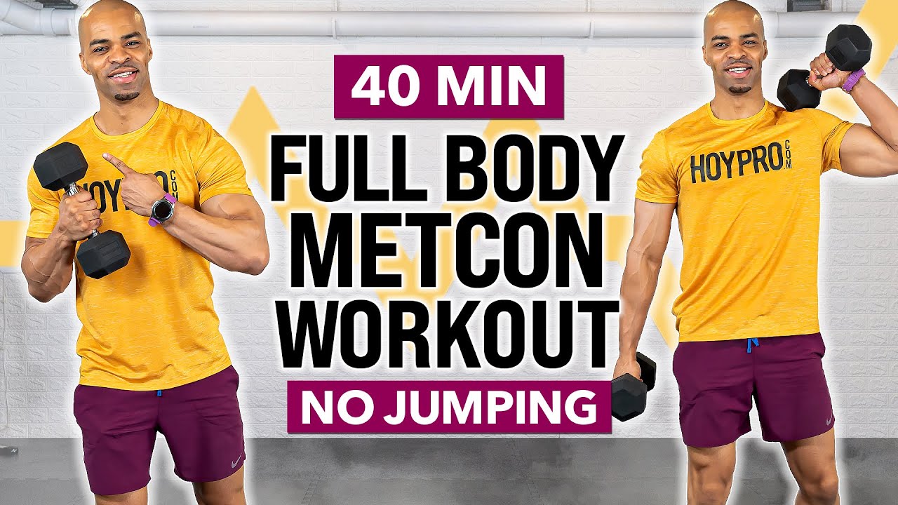 40 MIN Full Body METCON Strength Workout with Dumbbells (No Jumping)