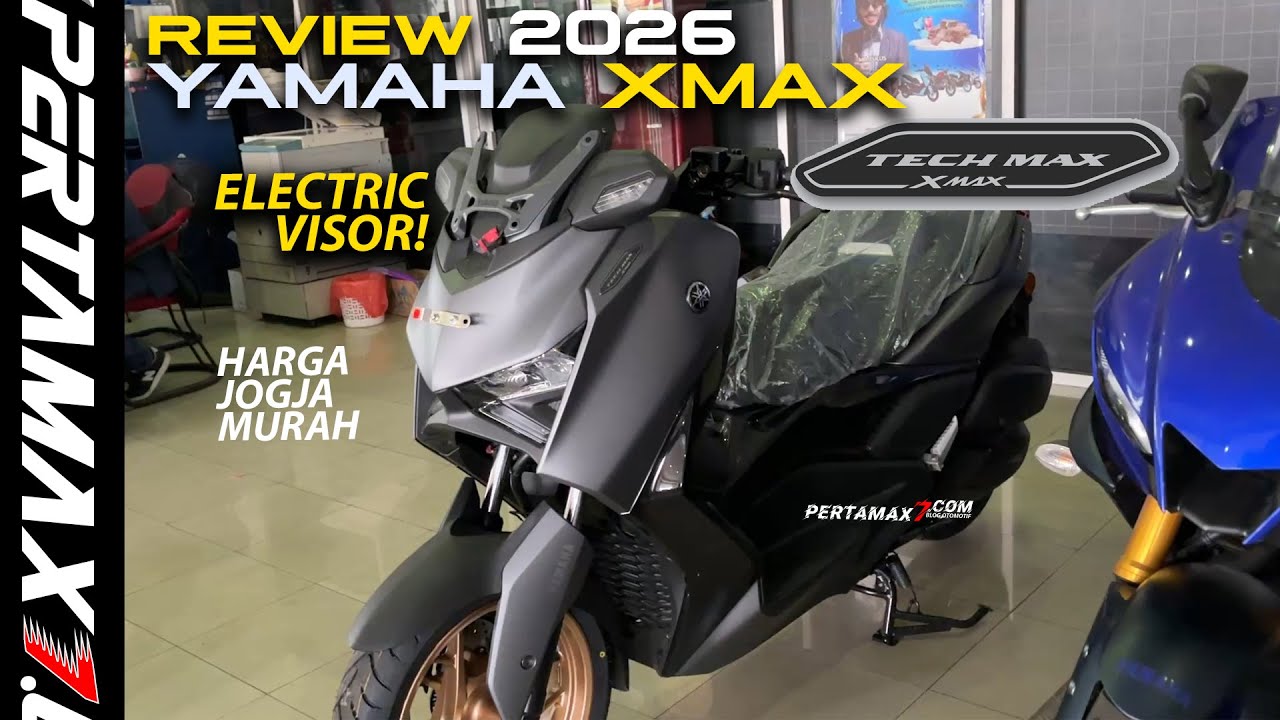 REVIEW Yamaha XMAX Tech Max Terbaru 2026 Ceramic Grey Harga Jogja Murah Visor Electric Canggih #xmax