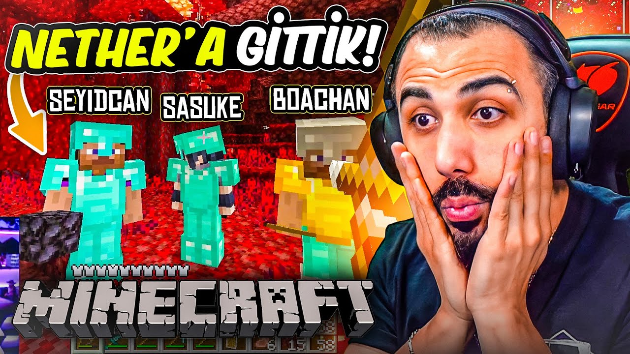 MİNECRAFT AMA NETHERA GİTTİK!? EKİPLE 100 GÜN SURVİVAL | BÖLÜM 3 | Barış Can