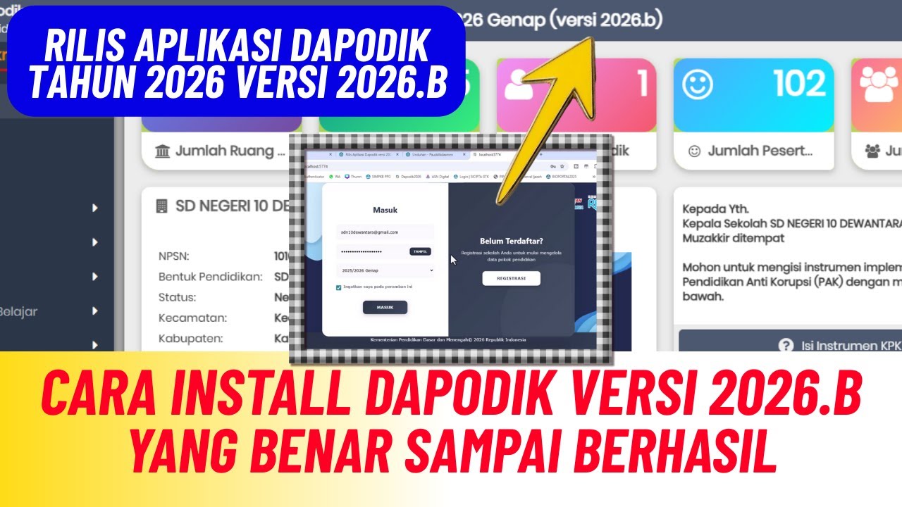 RILIS APLIKASI DAPODIK TAHUN 2026 VERSI 2026.B - CARA INSTALL YANG BENAR SAMPAI BERHASIL