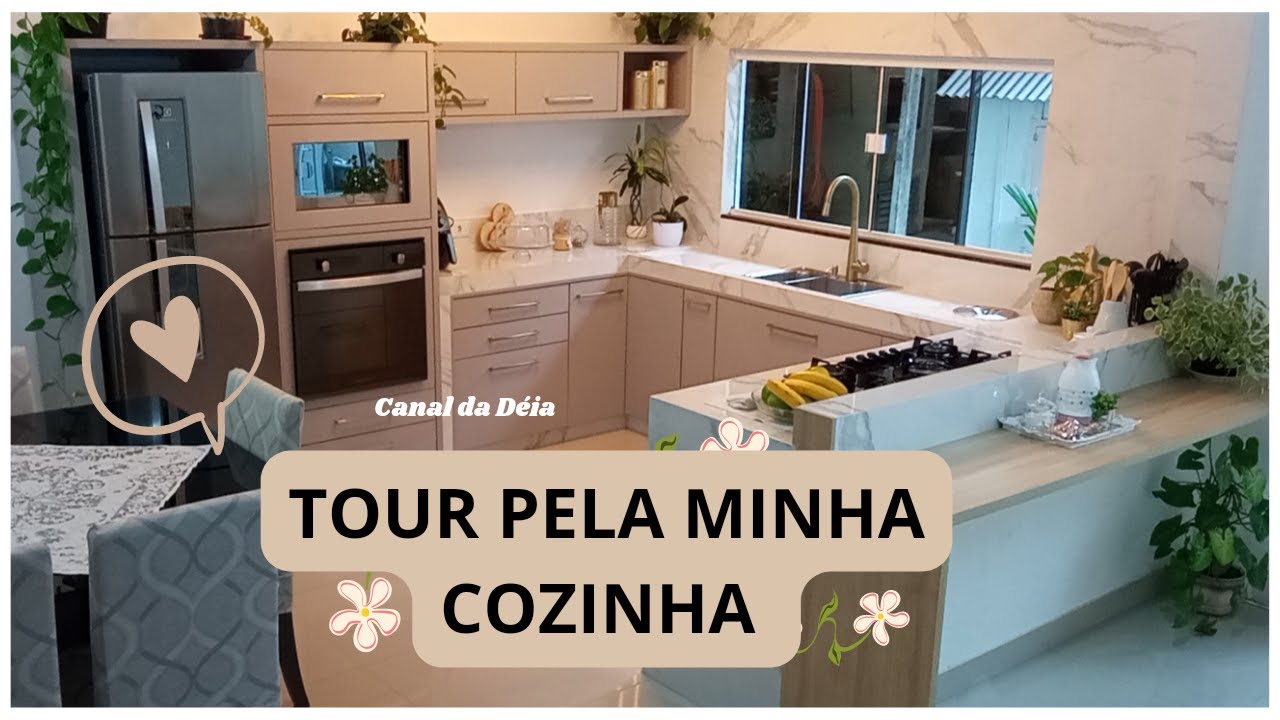 TOUR PELA MINHA COZINHA CINZA E DOURADA ✨ CANAL DA DÉIA 💕