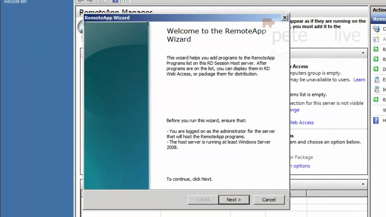 Windows Server 2008 R2 Развертывание приложений с помощью RemoteApp