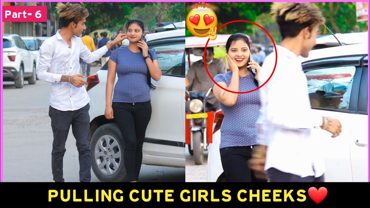 Pulling Cheeks Prank [Part- 6] #Pulling #strangers #cheek #prank #Prayagraj #Allahabad
