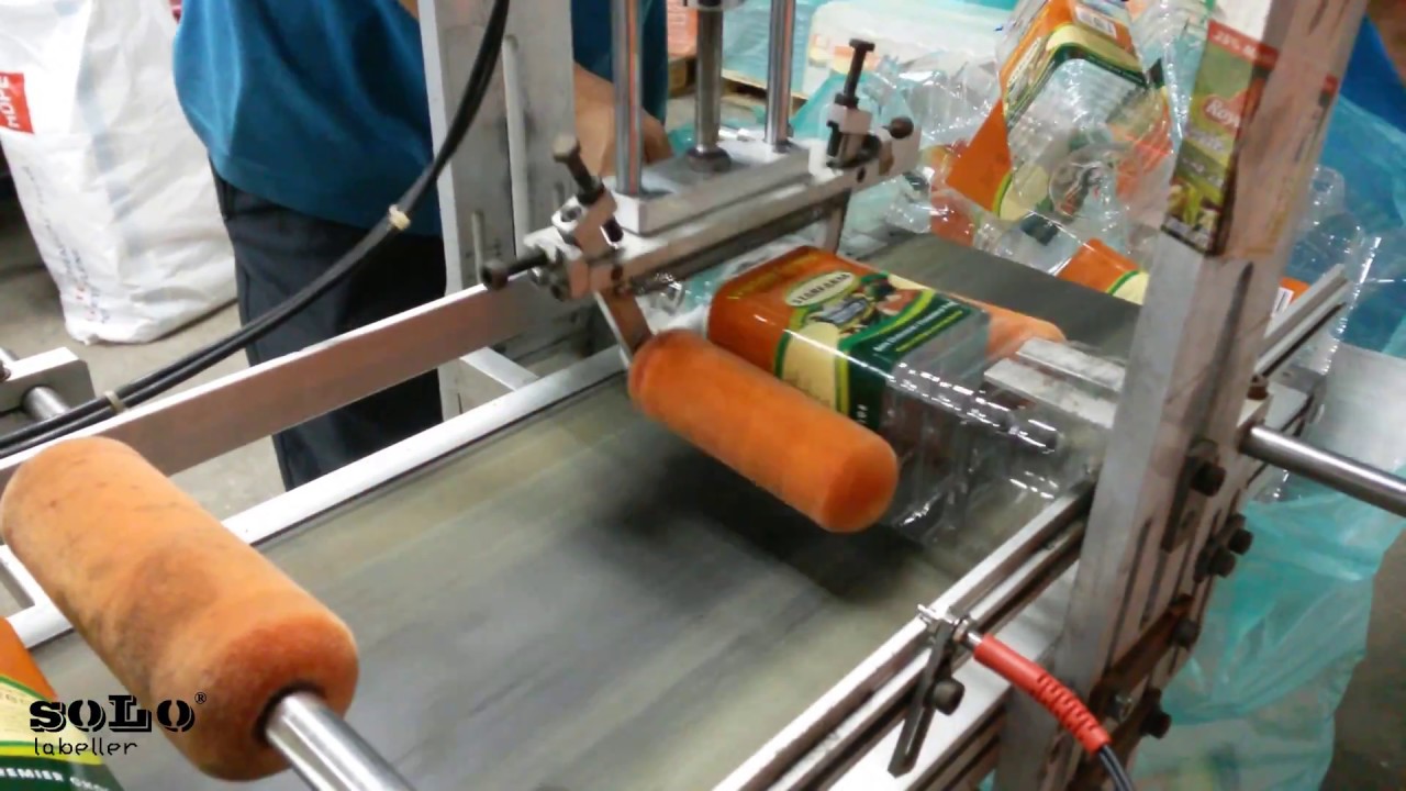Top Labelling Machine with Corner Press Device | 3-side Bottle Labelling | Solo Labeller Technology