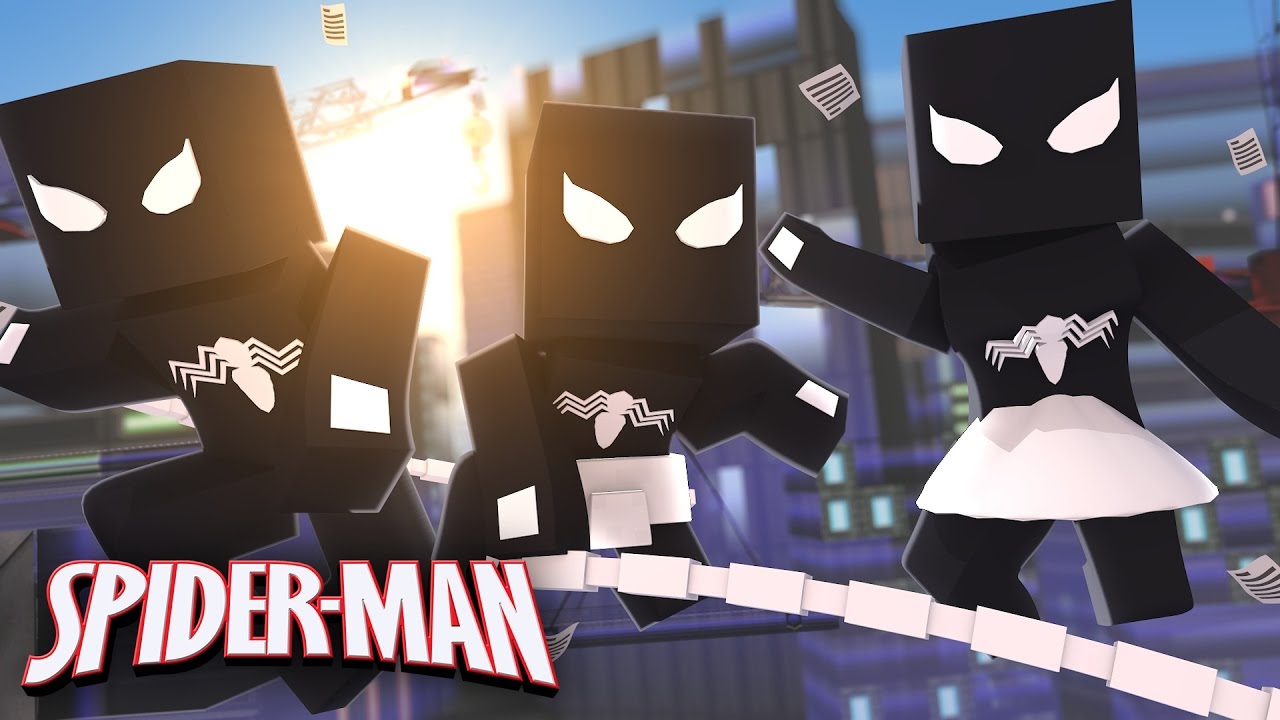 Minecraft: WHO'S YOUR FAMILY? - O BEBÊ DO HOMEM ARANHA PRETO! (Spider-Man HomeComing)