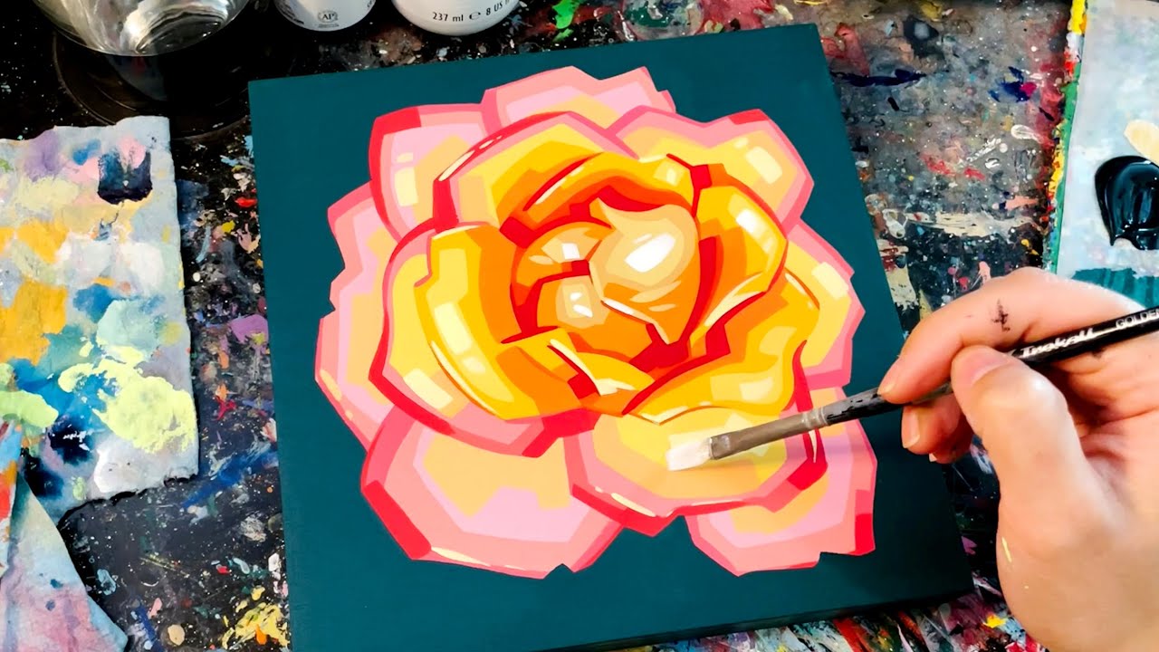 Painting a Flower with Acrylic
