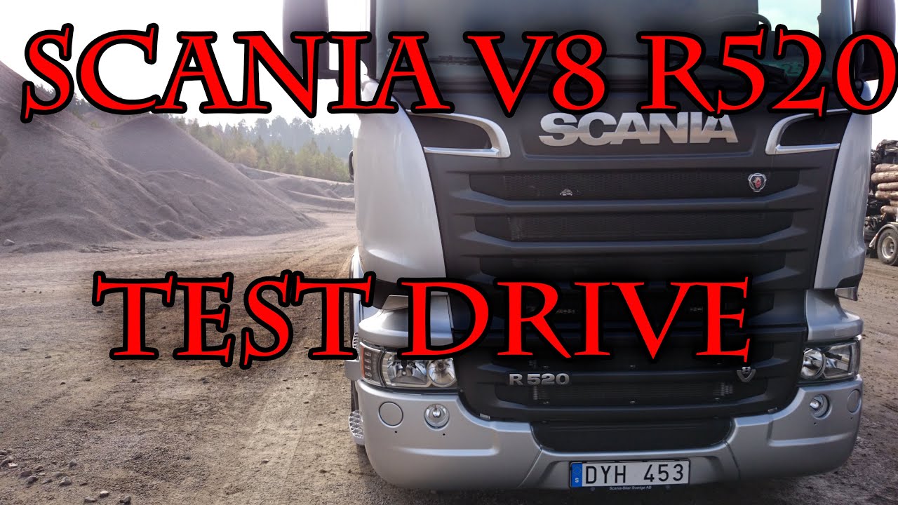 Test driving new Scania Streamline V8 R520 50 tons dump trailer