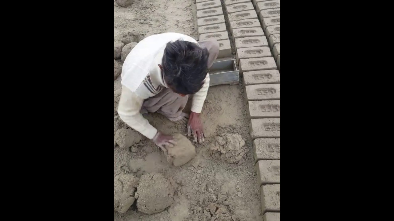 Fast Worker making bricks