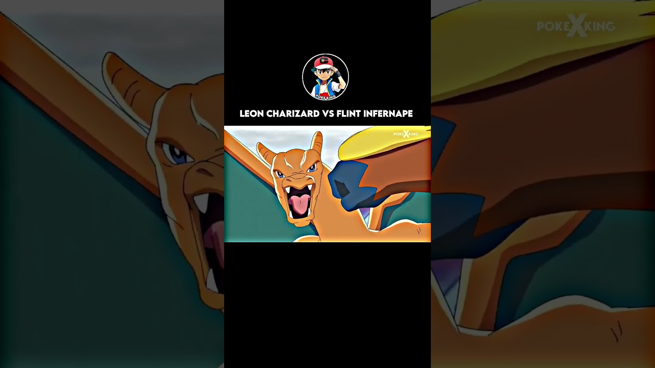 Leon Charizard vs Flint infernape 🔥 #shorts #pokemon