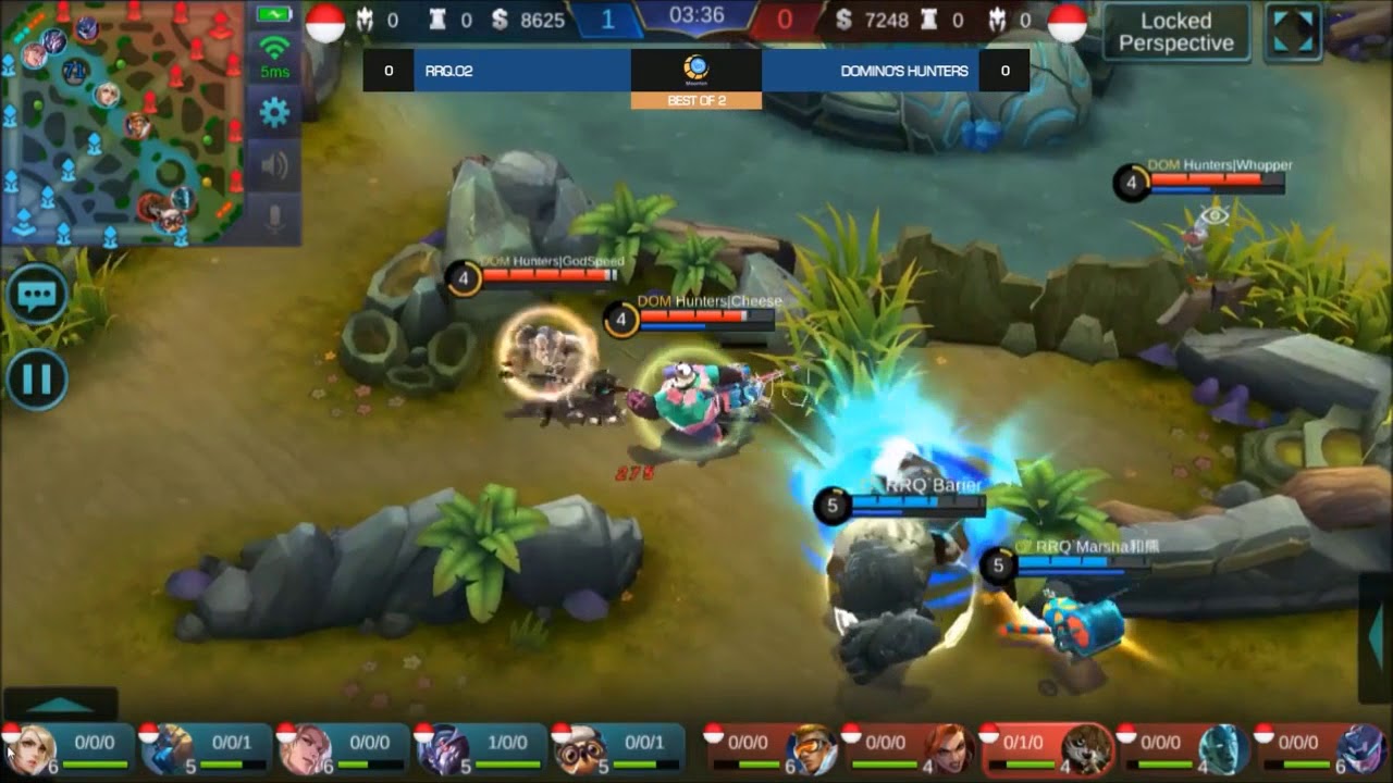 Lemon menggunakan Zhask??!!!! musuh gak bisa apa2. RRQ vs Dominos MPL Indonesia Match 1!!