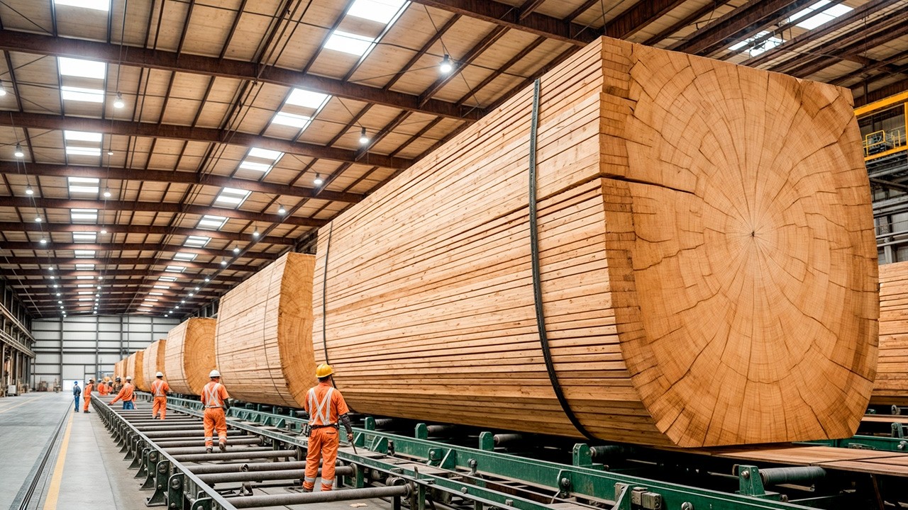 ¿Cómo se hace?. ¡Así se Convierten 350 MILLONES de m³ de Troncos en MADERA para Construcción! 🌲🏗️